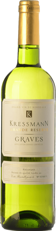 8,95 € Envio grátis | Vinho branco Kressmann Blanc Grande Reserva A.O.C. Graves Bordeaux França Sauvignon Branca, Sémillon Garrafa 75 cl