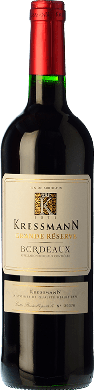 7,95 € Бесплатная доставка | Красное вино Kressmann Rouge Гранд Резерв A.O.C. Bordeaux Бордо Франция Merlot, Cabernet Sauvignon, Cabernet Franc бутылка 75 cl