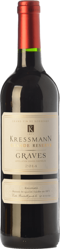8,95 € 免费送货 | 红葡萄酒 Kressmann 特级珍藏 A.O.C. Graves 波尔多 法国 Merlot — 梅洛, Cabernet Sauvignon — 赤霞珠 75 cl