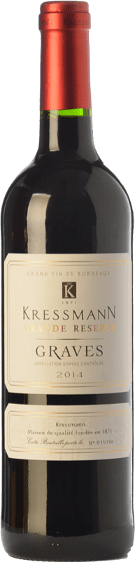 8,95 € Free Shipping | Red wine Kressmann Rouge Grand Reserve A.O.C. Graves Bordeaux France Merlot, Cabernet Sauvignon Bottle 75 cl