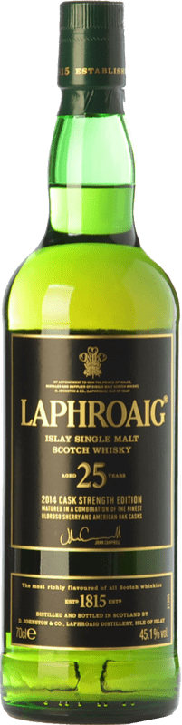 609,95 € Kostenloser Versand | Whiskey Single Malt Laphroaig Cask Strength Islay Großbritannien 25 Jahre Flasche 70 cl