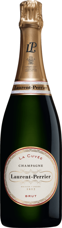 63,95 € Kostenloser Versand | Weißer Sekt Laurent Perrier La Cuvée Brut — Herb Cuvée Große Reserve — Lange Reifung A.O.C. Champagne Champagner Frankreich Pinot Noir — Spätburgunder, Chardonnay, Pinot Meunier — Schwarzriesling Flasche 75 cl