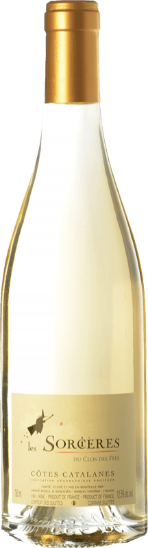 13,95 € Envio grátis | Vinho Branco Le Clos des Fées Les Sorcières I.G.P. Vin de Pays Côtes Catalanes Languedoque-Rossilhão França Garnacha — Grenache, Roussanne, Vermentino 75 cl