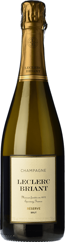 54,95 € Kostenloser Versand | Weißer Sekt Leclerc Briant Brut Reserve A.O.C. Champagne Champagner Frankreich Pinot Schwarz, Chardonnay Flasche 75 cl