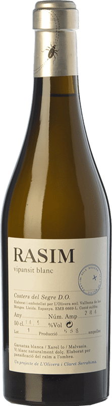 32,95 € Free Shipping | Sweet wine L'Olivera Rasim Vipansit Blanc D.O. Costers del Segre Catalonia Spain Malvasía, Grenache White, Xarel·lo Medium Bottle 50 cl