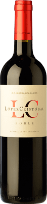 13,95 € Free Shipping | Red wine López Cristóbal Oak D.O. Ribera del Duero Castilla y León Spain Tempranillo, Merlot Bottle 75 cl