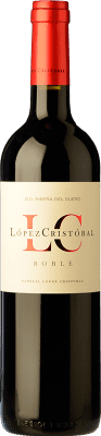 13,95 € Kostenloser Versand | Rotwein López Cristóbal Eiche D.O. Ribera del Duero Kastilien und León Spanien Tempranillo, Merlot Flasche 75 cl