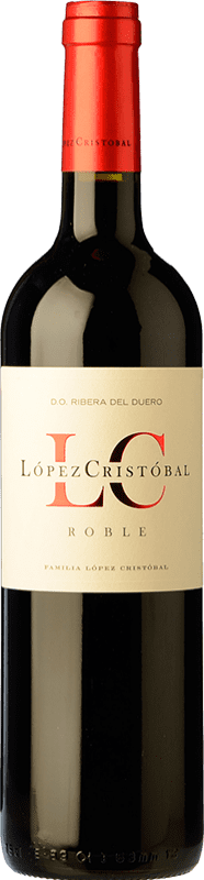 13,95 € 免费送货 | 红酒 López Cristóbal 橡木 D.O. Ribera del Duero 卡斯蒂利亚莱昂 西班牙 Tempranillo, Merlot 瓶子 75 cl