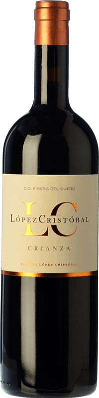 22,95 € Free Shipping | Red wine López Cristóbal Aged D.O. Ribera del Duero Castilla y León Spain Tempranillo, Merlot Bottle 75 cl