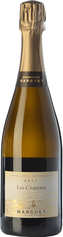 95,95 € 免费送货 | 白起泡酒 Marguet Les Crayères Grand Cru A.O.C. Champagne 香槟酒 法国 Pinot Black, Chardonnay 瓶子 75 cl