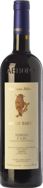 19,95 € Spedizione Gratuita | Vino rosso Abbona Bricco Barone D.O.C. Nebbiolo d'Alba Piemonte Italia Nebbiolo Bottiglia 75 cl