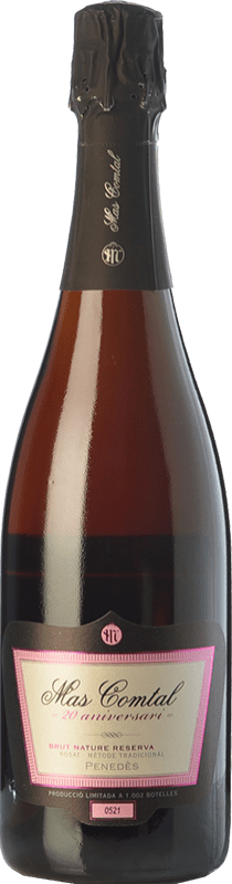 19,95 € Envío gratis | Espumoso rosado Mas Comtal 20 Aniversari Rosé Reserva D.O. Penedès Cataluña España Merlot Ecológico Botella 75 cl