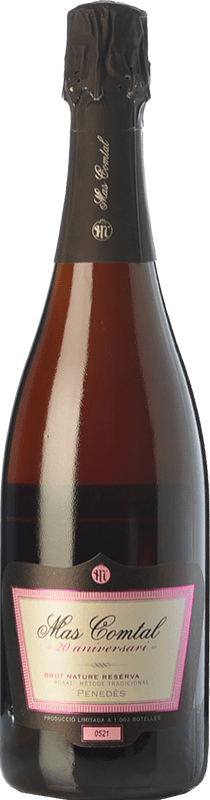 18,95 € 免费送货 | 玫瑰气泡酒 Mas Comtal 20 Aniversari Rosé 预订 D.O. Penedès 加泰罗尼亚 西班牙 Merlot 瓶子 75 cl