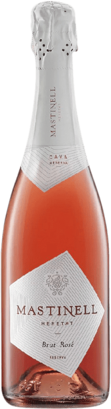 25,95 € Бесплатная доставка | Розовое игристое вино MasTinell Brut — брют Rosé — Розе Резерва D.O. Cava Каталония Испания Trepat — Трепат Eco — Эко Био Органический 75 cl