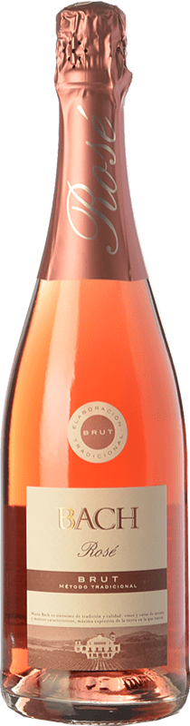 6,95 € 免费送货 | 桃红起泡酒 Bach Brut — 起泡酒 干型 Rosé — 桃红葡萄酒 年轻的 D.O. Cava 加泰罗尼亚 西班牙 Garnacha — 歌海娜, Monastrell — 莫纳斯特雷尔, Pinot Noir — 黑皮诺 75 cl