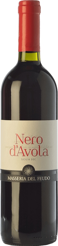 10,95 € Free Shipping | Red wine Masseria del Feudo I.G.T. Terre Siciliane Sicily Italy Nero d'Avola Bottle 75 cl