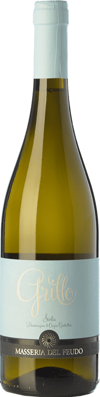 12,95 € Envio grátis | Vinho branco Masseria del Feudo I.G.T. Terre Siciliane Sicília Itália Grillo Garrafa 75 cl