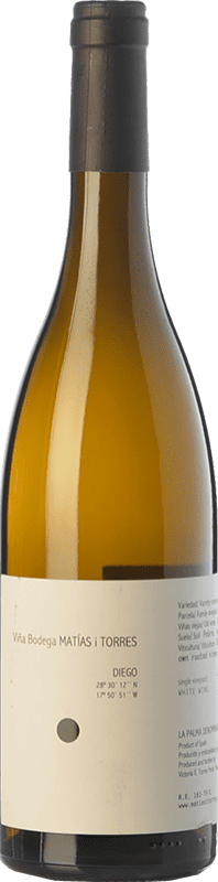 32,95 € Kostenloser Versand | Weißwein Matías i Torres Diego Alterung D.O. La Palma Kanarische Inseln Spanien Vijariego Weiß Flasche 75 cl