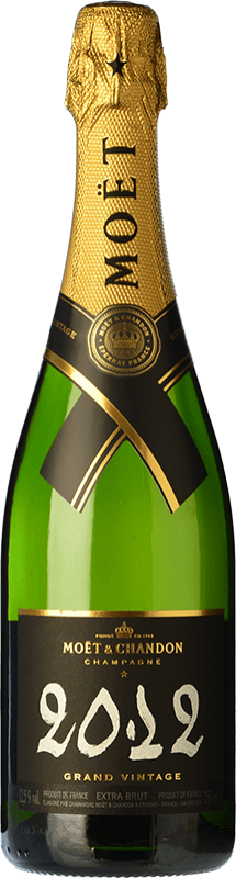 83,95 € 免费送货 | 白起泡酒 Moët & Chandon Grand Vintage 预订 A.O.C. Champagne 香槟酒 法国 Pinot Black, Chardonnay, Pinot Meunier 瓶子 75 cl