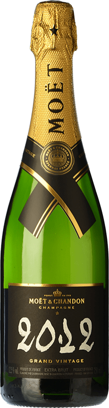 86,95 € Kostenloser Versand | Weißer Sekt Moët & Chandon Grand Vintage Reserve A.O.C. Champagne Champagner Frankreich Spätburgunder, Chardonnay, Pinot Meunier Flasche 75 cl