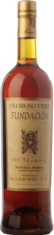 99,95 € Spedizione Gratuita | Vino fortificato Moreno Oloroso Viejo Fundación 1819 D.O. Montilla-Moriles Andalusia Spagna Pedro Ximénez Bottiglia 75 cl
