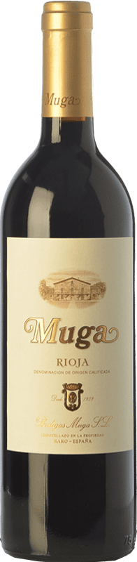 24,95 € 送料無料 | 赤ワイン Muga Crianza — クリアンサ D.O.Ca. Rioja ラ・リオハ スペイン Tempranillo — テンプラニーリョ, Garnacha — グルナッシュ, Graciano — グラシアーノ, Mazuelo — マスエロ 75 cl