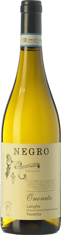 13,95 € Envío gratis | Vino blanco Negro Angelo Onorata D.O.C. Langhe Piemonte Italia Favorita Botella 75 cl