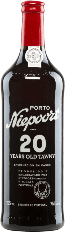 78,95 € Envío gratis | Vino Generoso Fortificado Niepoort Tawny I.G. Porto Oporto Portugal Sousón, Touriga Franca, Touriga Nacional, Tinta Amarela, Tinta Cão, Tinta Francisca 20 Años Botella 75 cl