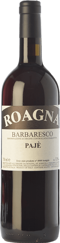 222,95 € Spedizione Gratuita | Vino rosso Roagna Pajè D.O.C.G. Barbaresco Piemonte Italia Nebbiolo Bottiglia 75 cl