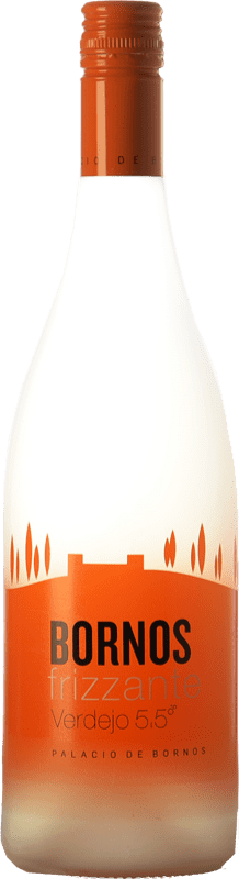 8,95 € Envío gratis | Espumoso Blanco Palacio de Bornos Frizzante — Espumoso de Aguja D.O. Rueda Castilla y León España Verdejo Botella 75 cl