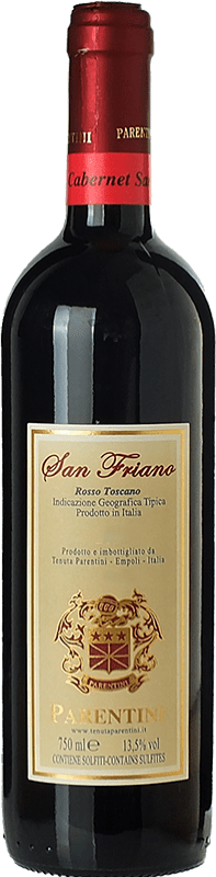 9,95 € Бесплатная доставка | Красное вино Parentini San Friano I.G.T. Toscana Тоскана Италия Cabernet Sauvignon бутылка 75 cl