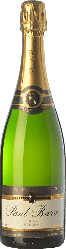 69,95 € Бесплатная доставка | Белое игристое Paul Bara брют Резерв A.O.C. Champagne шампанское Франция Pinot Black бутылка 75 cl