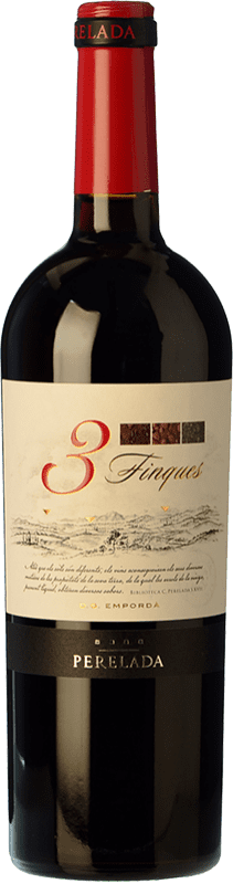 8,95 € Free Shipping | Red wine Perelada 3 Fincas Aged D.O. Empordà Catalonia Spain Tempranillo, Merlot, Syrah, Grenache, Cabernet Sauvignon, Samsó Bottle 75 cl