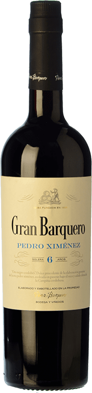 27,95 € Бесплатная доставка | Сладкое вино Pérez Barquero Gran Barquero D.O. Montilla-Moriles Андалусия Испания Pedro Ximénez бутылка 75 cl