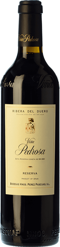 42,95 € Spedizione Gratuita | Vino rosso Hermanos Pérez Pascuas Viña Pedrosa Riserva D.O. Ribera del Duero Castilla y León Spagna Tempranillo, Cabernet Sauvignon Bottiglia 75 cl