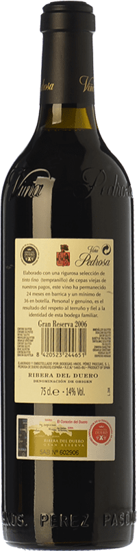 76,95 € Free Shipping | Red wine Pérez Pascuas Viña Pedrosa Gran Reserva 2010 D.O. Ribera del Duero Castilla y León Spain Tempranillo, Cabernet Sauvignon Bottle 75 cl