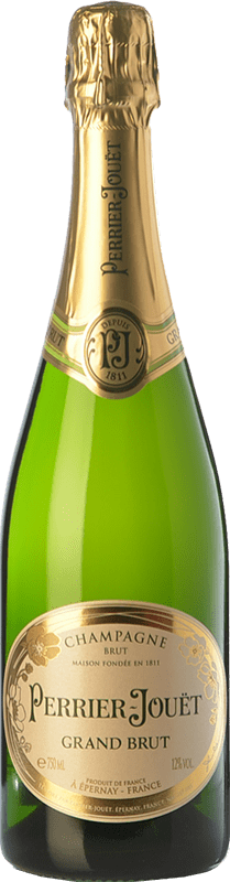 68,95 € 免费送货 | 白起泡酒 Perrier-Jouët Grand 香槟 预订 A.O.C. Champagne 香槟酒 法国 Pinot Black, Chardonnay, Pinot Meunier 瓶子 75 cl