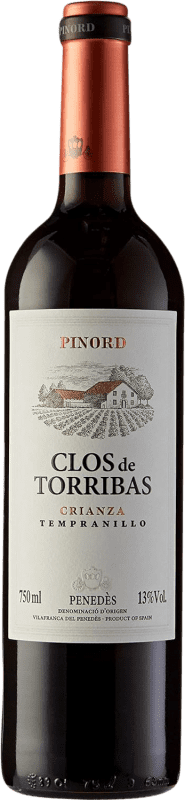 9,95 € Kostenloser Versand | Rotwein Pinord Clos de Torribas Crianza — Kurze Fassreifung D.O. Penedès Katalonien Spanien Tempranillo Flasche 75 cl