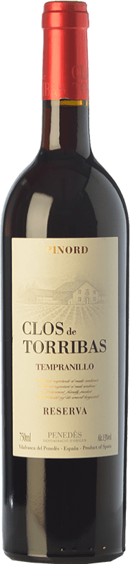 10,95 € Envoi gratuit | Vin rouge Pinord Clos de Torribas Réserve D.O. Penedès Catalogne Espagne Tempranillo, Cabernet Sauvignon Bouteille 75 cl