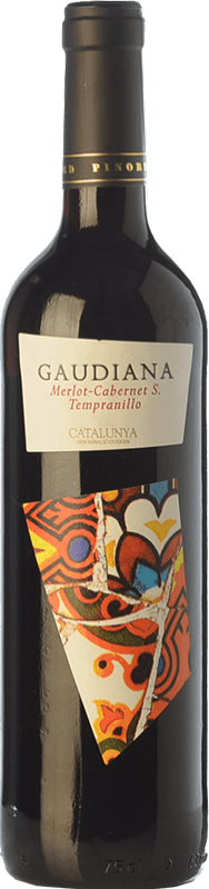 35,95 € Free Shipping | Red wine Pinord Gaudiana Tempranillo Young D.O. Catalunya Catalonia Spain Tempranillo, Merlot, Cabernet Sauvignon Bottle 75 cl