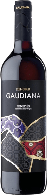 8,95 € Бесплатная доставка | Красное вино Pinord Gaudiana Tempranillo молодое D.O. Catalunya Каталония Испания Tempranillo — Темпранильо, Merlot — Мерло, Cabernet Sauvignon — Каберне Совиньон Бутылка 75 cl