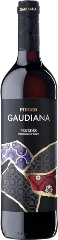 9,95 € Бесплатная доставка | Красное вино Pinord Gaudiana Tempranillo Молодой D.O. Catalunya Каталония Испания Tempranillo, Merlot, Cabernet Sauvignon бутылка 75 cl