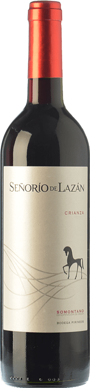 10,95 € Бесплатная доставка | Красное вино Pirineos Señorío de Lazán Crianza — Крианса D.O. Somontano Арагон Испания Tempranillo — Темпранильо, Merlot — Мерло, Cabernet Sauvignon — Каберне Совиньон Бутылка 75 cl