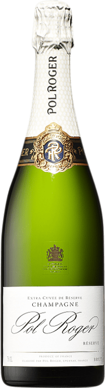 66,95 € Envío gratis | Espumoso blanco Pol Roger Brut Reserva A.O.C. Champagne Champagne Francia Pinot Negro, Chardonnay, Pinot Meunier Botella 75 cl