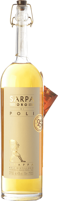 45,95 € Envio grátis | Grappa Poli Sarpa Oro — Edição Ouro Vêneto Itália 70 cl