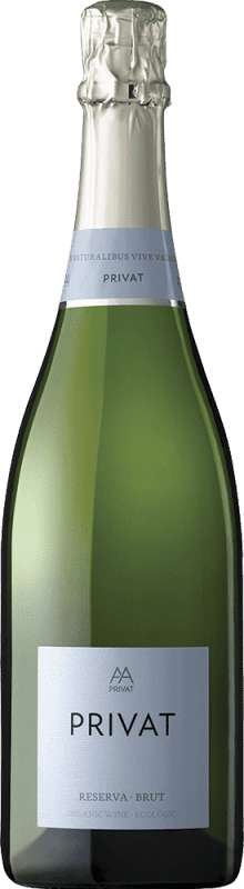 16,95 € Spedizione Gratuita | Spumante Bianco Privat Brut Riserva D.O. Cava Catalogna Spagna Macabeo, Xarel·lo, Parellada Eco — Biologico 75 cl