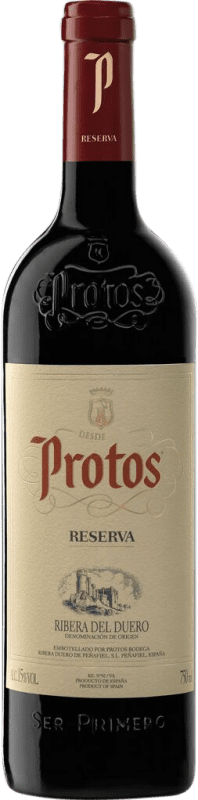 29,95 € 免费送货 | 红酒 Protos 预订 D.O. Ribera del Duero 卡斯蒂利亚莱昂 西班牙 Tempranillo 瓶子 75 cl