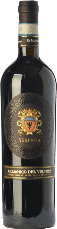 29,95 € Envio grátis | Vinho tinto Re Manfredi Serpara D.O.C. Aglianico del Vulture Basilicata Itália Aglianico Garrafa 75 cl