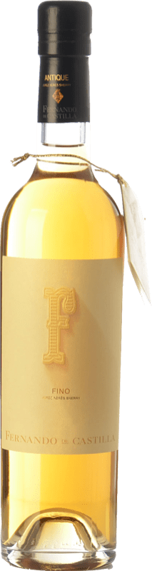 33,95 € 免费送货 | 强化酒 Fernando de Castilla Antique Fino D.O. Manzanilla-Sanlúcar de Barrameda 安达卢西亚 西班牙 Palomino Fino 瓶子 Medium 50 cl