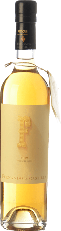 33,95 € Kostenloser Versand | Verstärkter Wein Fernando de Castilla Antique Fino D.O. Manzanilla-Sanlúcar de Barrameda Andalusien Spanien Palomino Fino Medium Flasche 50 cl